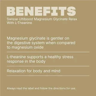 Swisse Ultiboost Magnesium Glycinate Relax + L-Theanine Day 60 Tablets