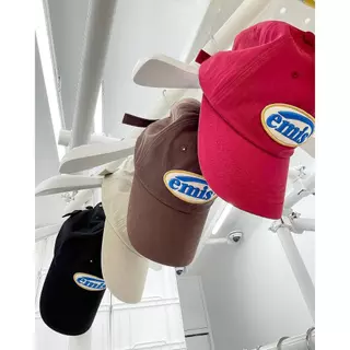 NEW LOGO EMIS CAP(RENEWAL)-BLACKแท้ พร้อมส่ง หมวกเบสบอล สไตล์คู่รัก