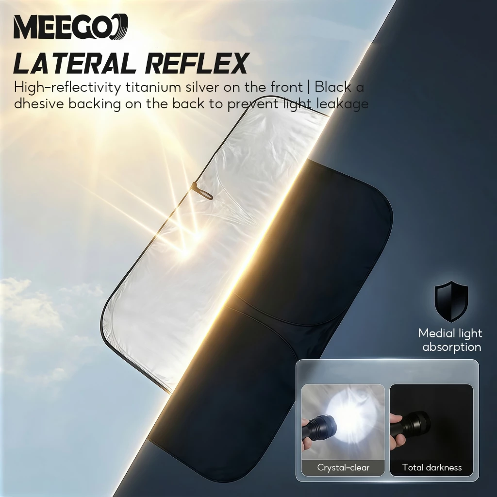 MeeGoo ร่มกันแดดในรถยนต์ แบบพับได้ กันUV ฉนวนกันความร้อน thumbnail 4