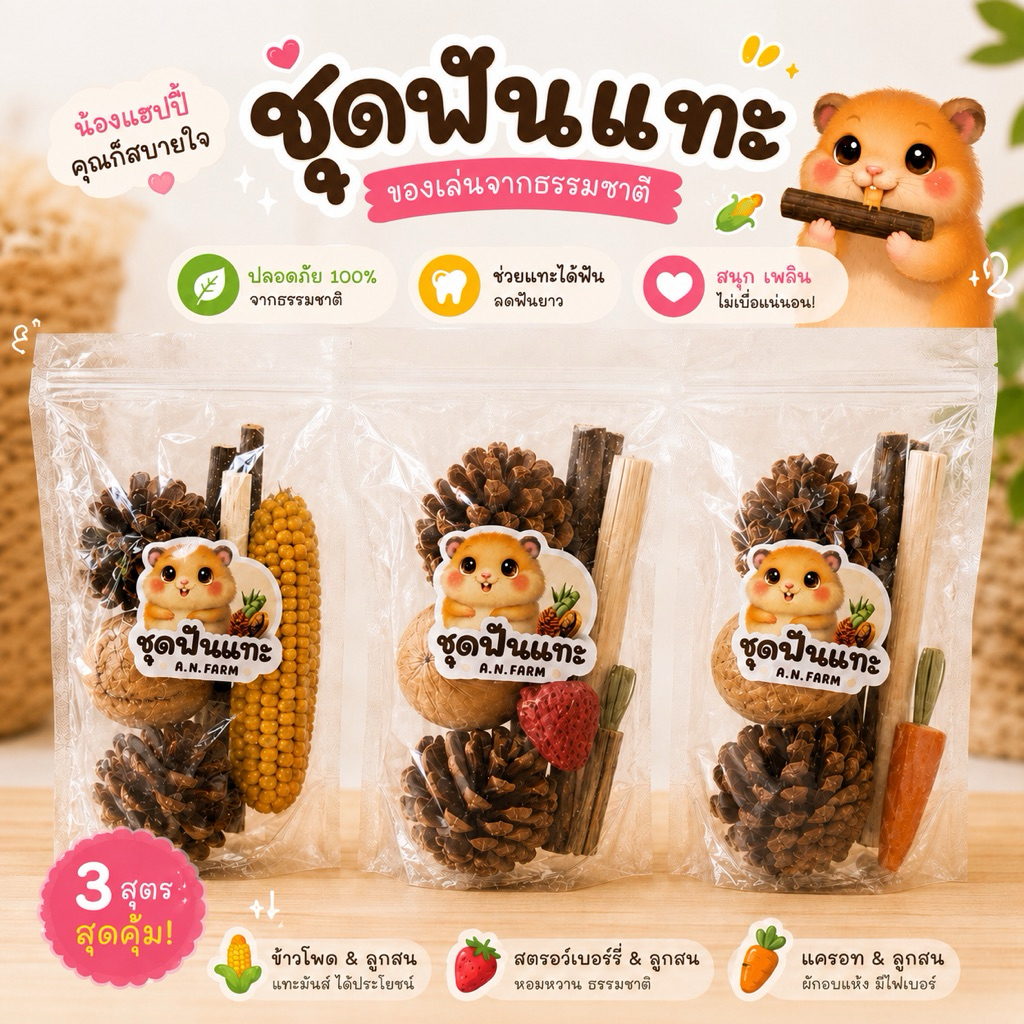 ชุดพันแทะคัดเกรด คุณภาพดี 🌽🐹มีให้เลือก3สูตร