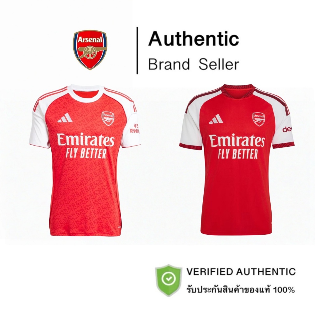ส่งสินค้าทันทีArsenal 26/27 25/26 Home  awayJersey หีบห่อแน่นหนา ปกป้องสินค้าไม่ชำรุด