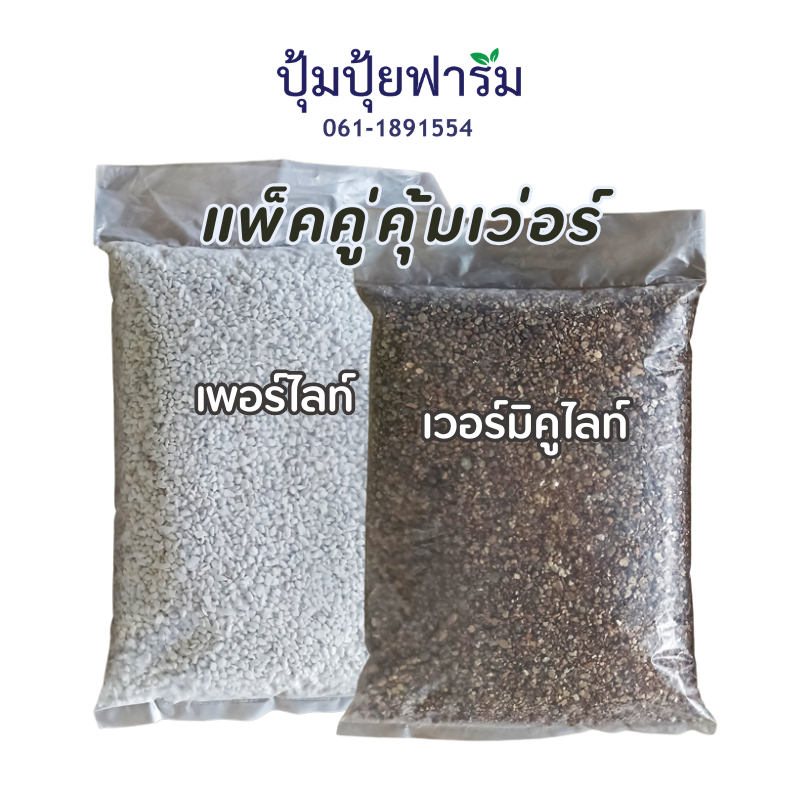 โปรจับคู่ *เพอร์ไลท์(450-500g)-perlite + เวอร์มิคูไลท์(450-650g)-vermiculite วัสดุปลูก