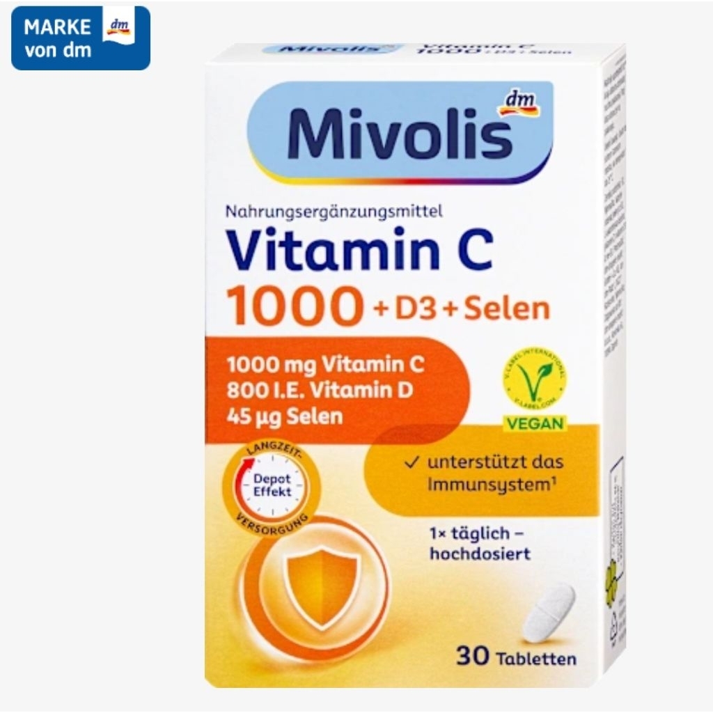 Mivolis Vitamin C 1000 + D3 + Selen Depot 