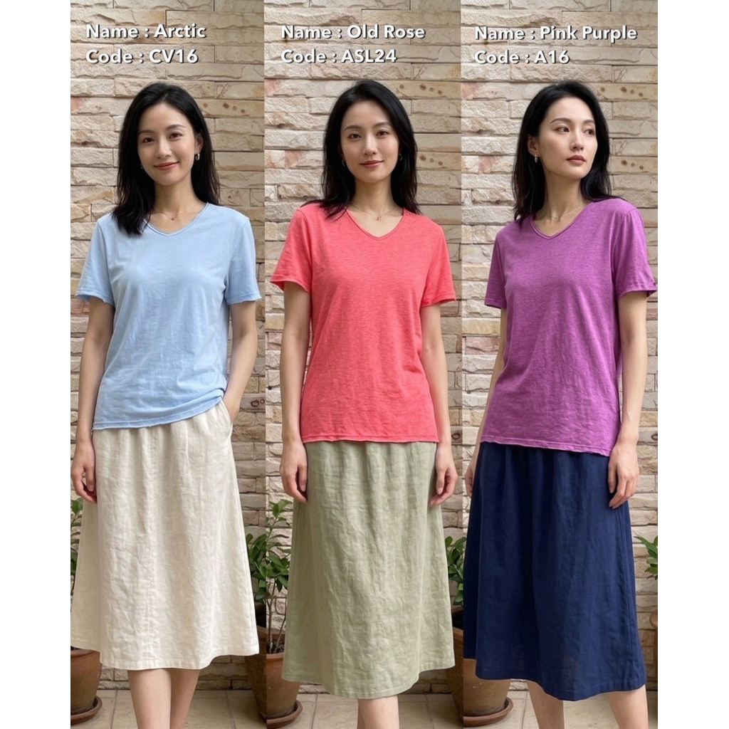 OUKY Classic V Neck เสื้อคอวีเปลือย เนื้อผ้าคอตตอนผสม