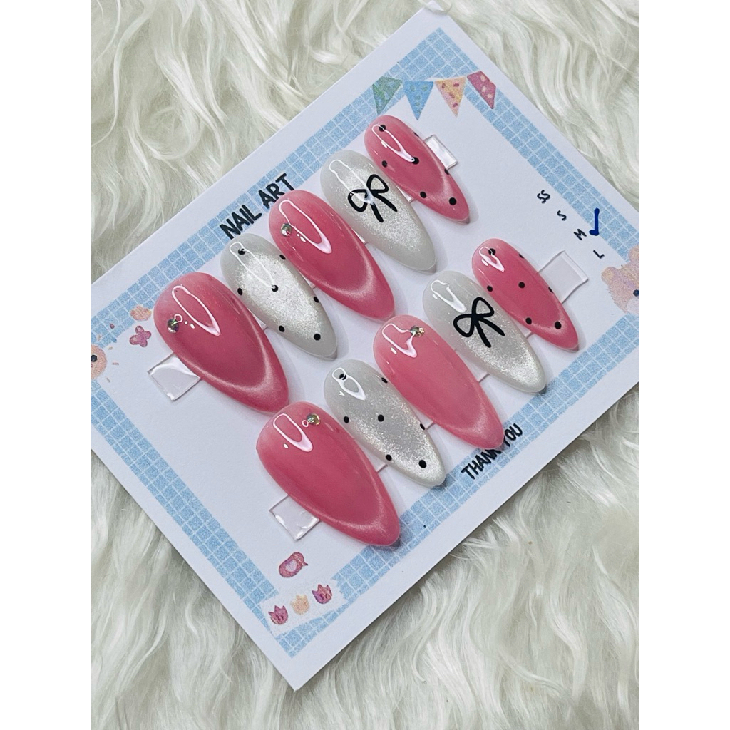 พร้อมส่ง ✅ แหลมกลาง เล็บเจลแท้ 100% ฟรีกาว+ตะใบ