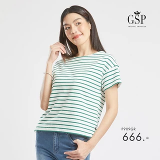 GSP Lucky Stripes Collection เสื้อยืดลายทางผู้หญิง คอกลม แขนสั้น Casual Wear