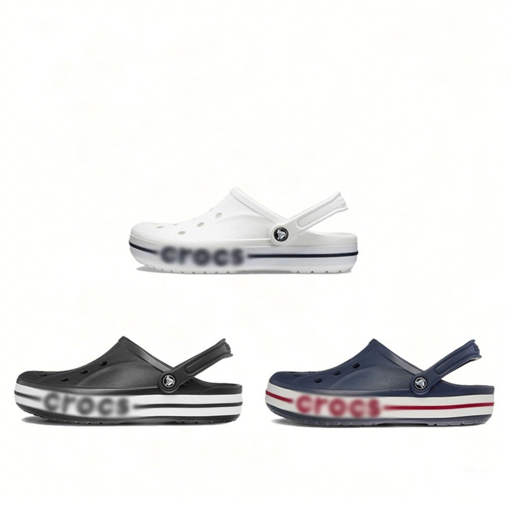 CLOG รองเท้าลำลองผู้ใหญ่ สีขาว/น้ำเงินกรม/ดำ พื้นหนา ระบายอากาศดี Unisex แฟชั่นสวย น้ำหนักเบา ใส่สบาย ไม่กดเท้า ทุกไซส์