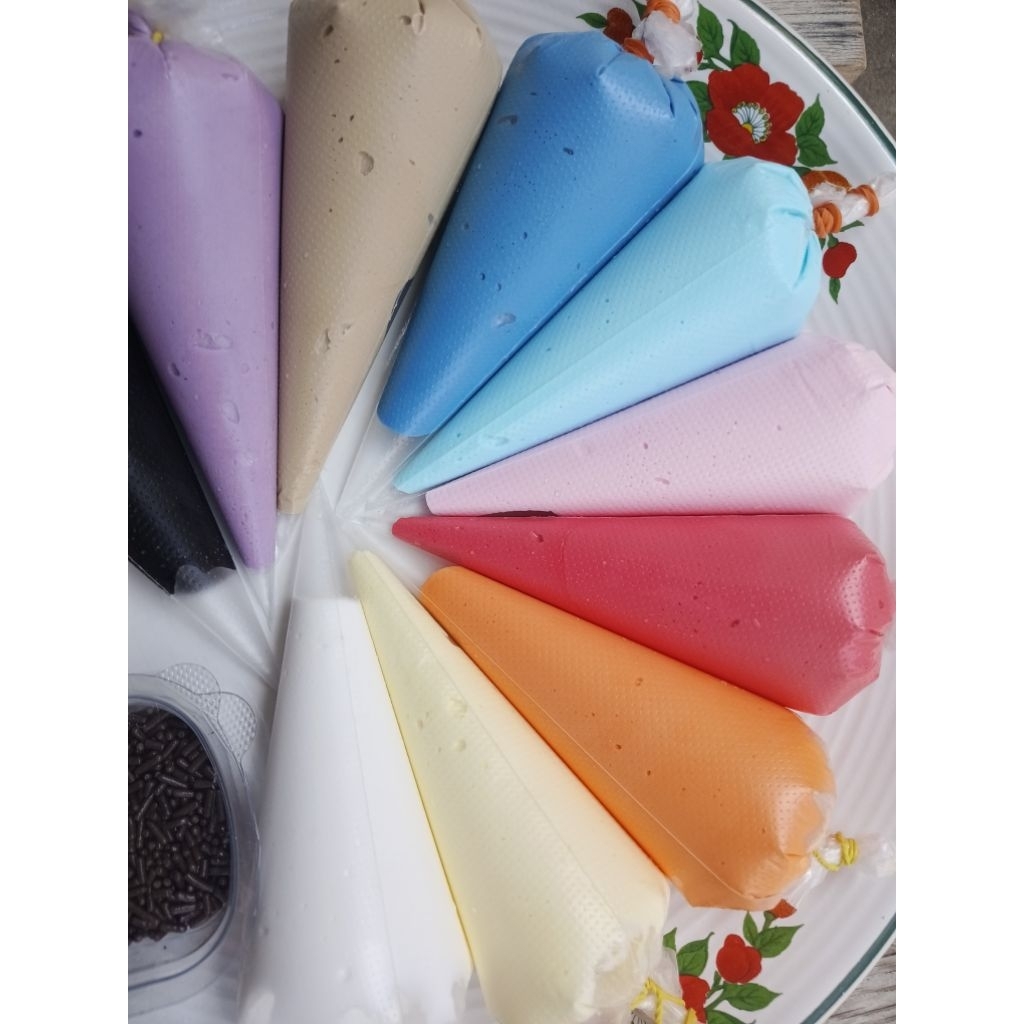 ไอซิ่งครีม สีพลาสเทล ครีมตกแต่งหน้าขนม ขนาด 100g ใช้วาดหน้าขนมคุกกี้ต่างๆ วาดหน้าเค้ก เพิ่มสีสันลวดลายให้ดูน่าทาน