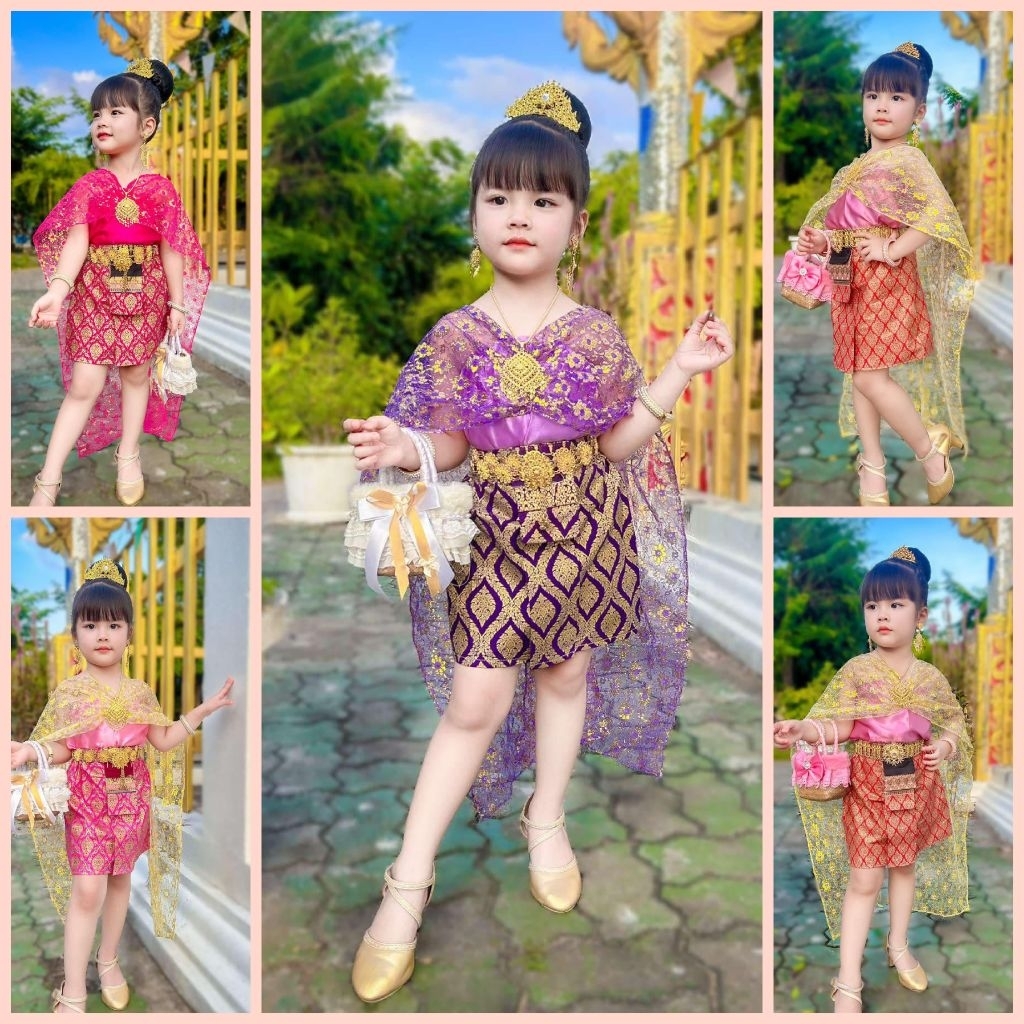📌พร้อมส่ง❌S.1-3ปี7-15กก.ผ้าถุงยาว11-12นิ้ว❌M.3-5ปี14-22กก.ผ้าถุงยาว14นิ้วอกยืดได้32นิ้วไม่รวมเครื่องประดับ