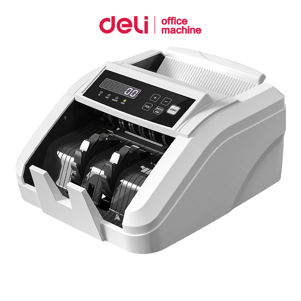 Deli เครื่องนับเงิน เครื่องนับธนบัตรอัตโนมัติ 8in1 ตรวจธนบัตรปลอม นับเร็ว แม่นยำ Bill Counter