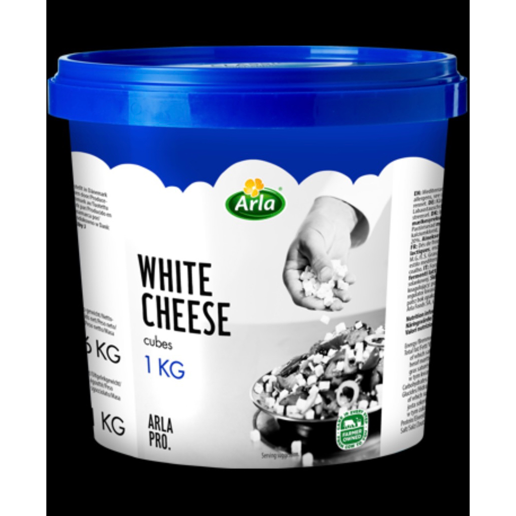 Arla White Cheese Cubes 1kg -อาร์ล่าไวท์ชีสก้อน 1กก.