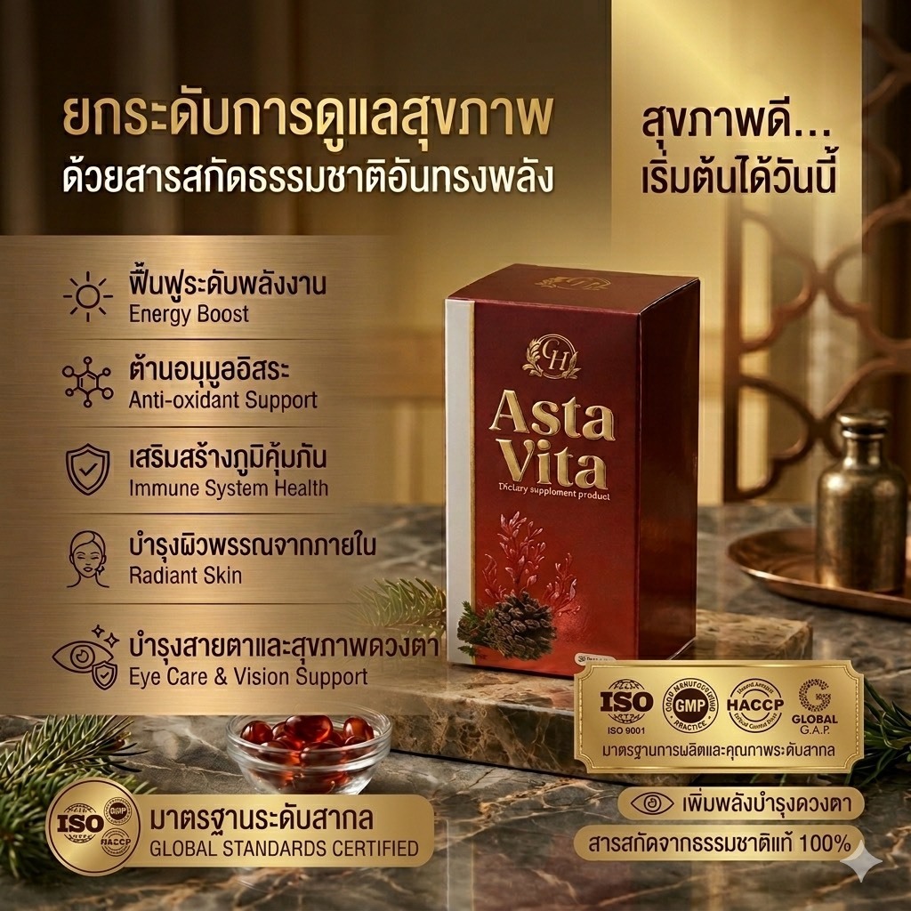 ASta Vita กระปุกแดง30เม็ด ( 1 กระปุก)