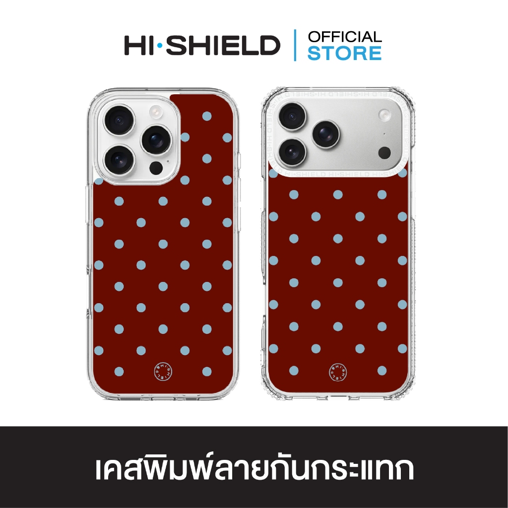 HI-SHIELD เคสใสกันกระแทก iPhone รุ่น Polkadot S211 [เคส iPhone17,iPhone16,iPhone15,iPhone14,iPhone13,iPhone12]