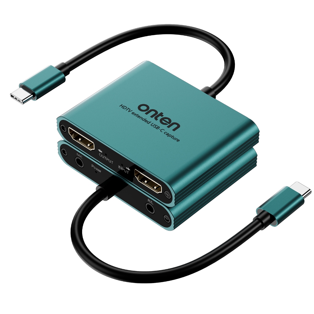 ONTEN UC317 USB-C Audio/Video Capture Card + HDMI Splitter 4K@60Hz.
