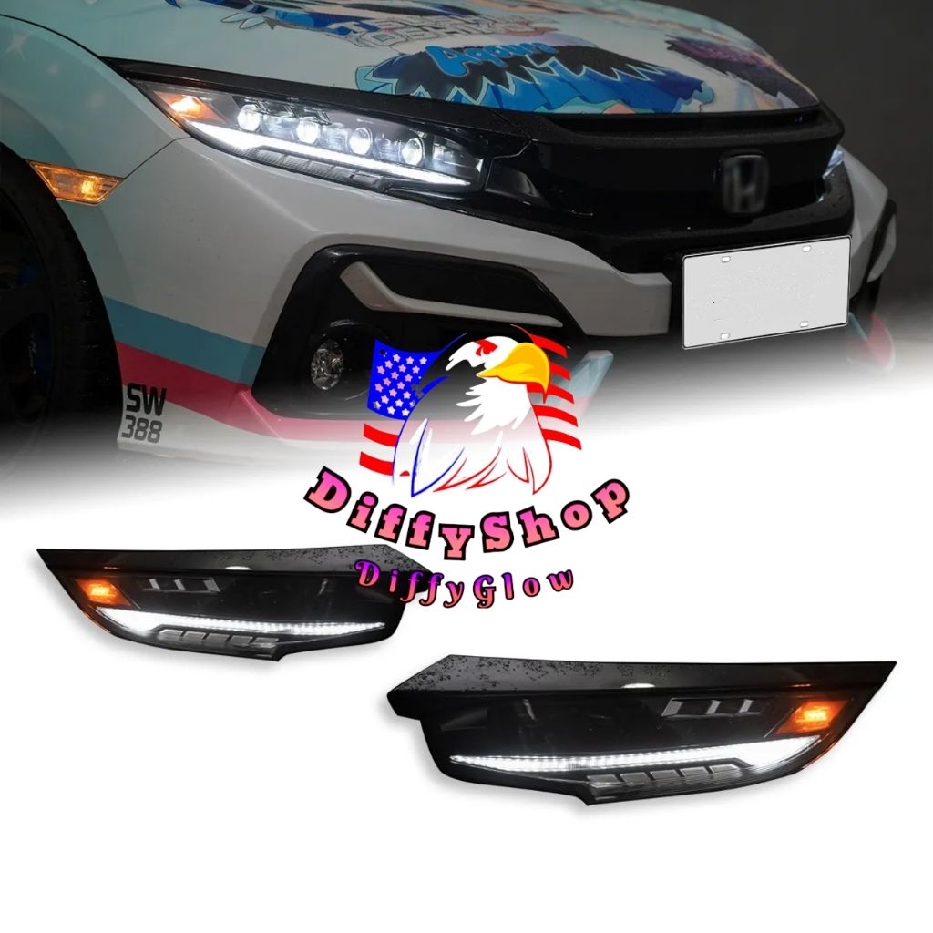 ไฟหน้า Honda Civic(Fc/Fk) 2016-2020 New(ทรงAlphaRex)