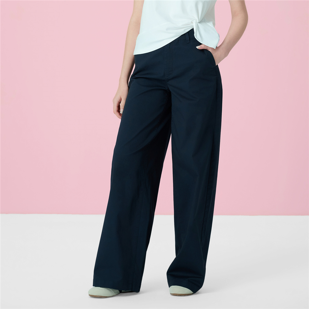 GIORDANO กางเกงขายาวผู้หญิง Women's High Waist Wide Leg Pant 05416050