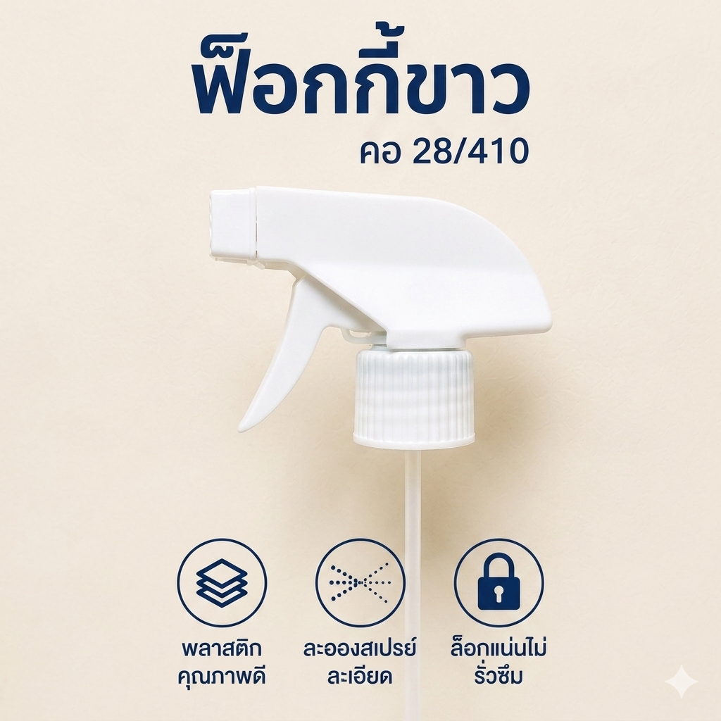 หัวสเปรย์ หัวฟ๊อกกี้ ขนาด 28 มิล 28/410 สีขาว