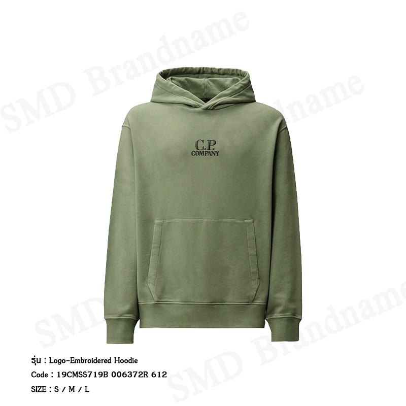 C.P. Company เสื้อสเวตเตอร์ผู้ชาย รุ่น Logo-Embroidered Hoodie Code: 19CMSS719B 006372R 612