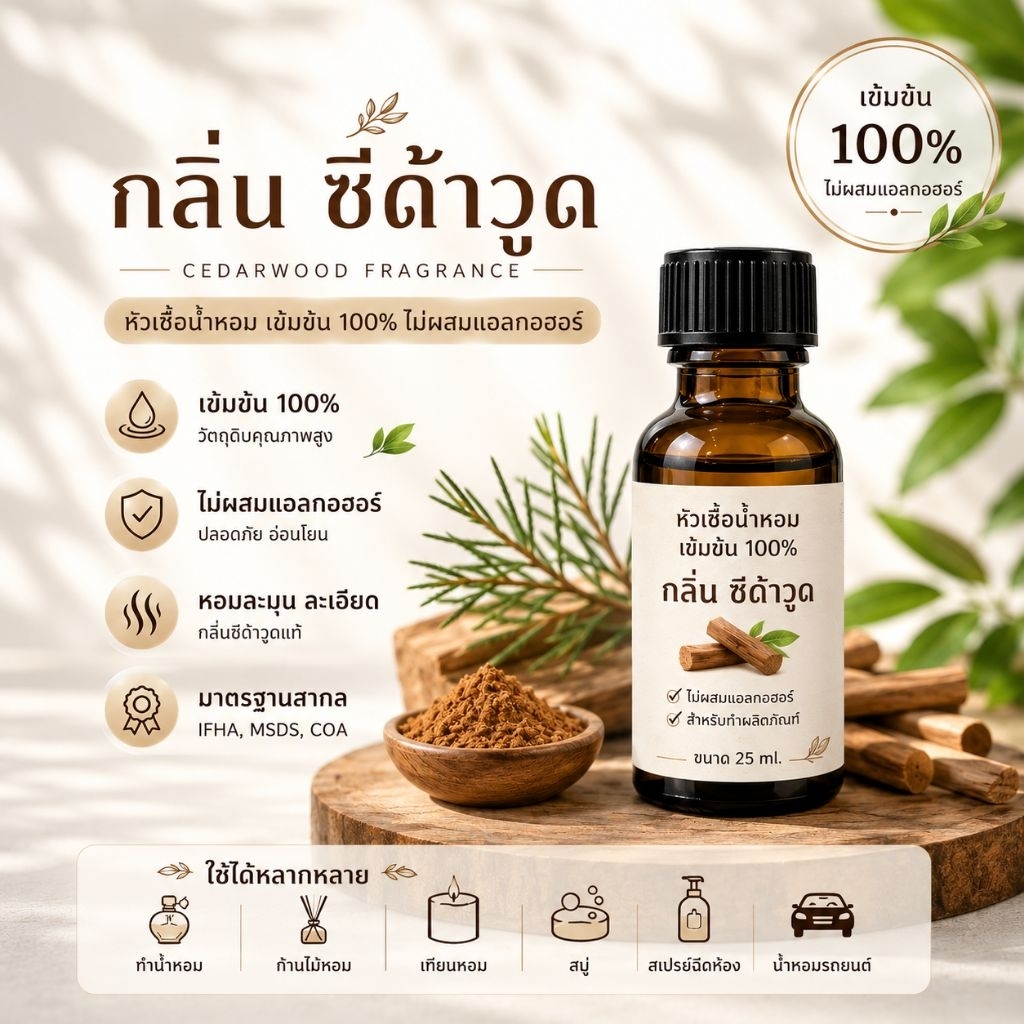 หัวเชื้อน้ำหอม เข้มข้น ไม่ผสมแอลกอฮอล์ หอมฟุ้ง ติดทนนาน