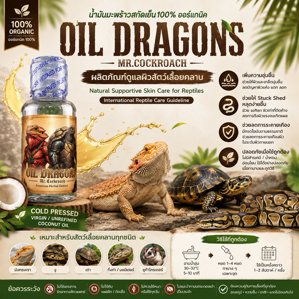 🐉 OILL DRAGONS ORGANIC Natural Supportive Skin Care for Reptiles