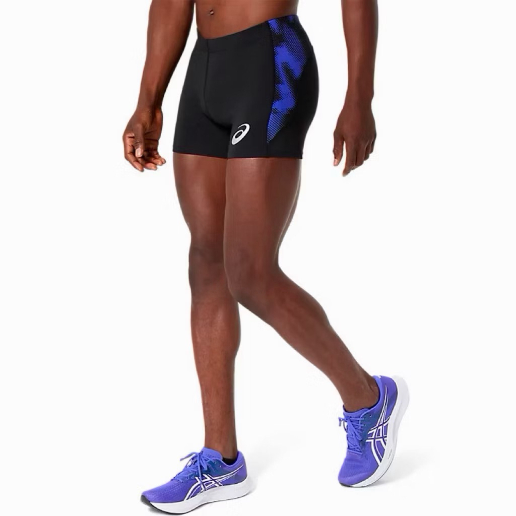 กางเกงรัดรูปขาสั้น ASICS Track Graphic Short Tights สีดำ performance black