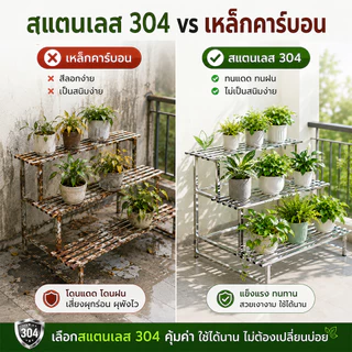 🔥สแตนเลส 304🔥ชั้นวางต้นไม้ วางกระถางดอกไม้ ชั้นวาง ชั้นวางโชว์สินค้า ชั้นวางกระถางดอกไม้ ที่วางดอกไม้ 2/3/4ชั้น.