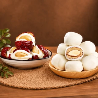 kondee พุทรา 2 สหาย สอดไส้นมชีสเม็ดมะม่วงหิมพานต์และอัลมอนด์(ถุงละ 500g)พร้อมส่งในไทย อิ่มอร่อย by wm
