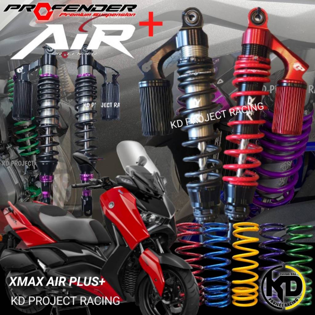 โช๊ค Profender รุ่น Air Plus+ XMAX300 2017-26 (สูง320-350mm)ปรับสูงต่ำได้ 2017-2026
