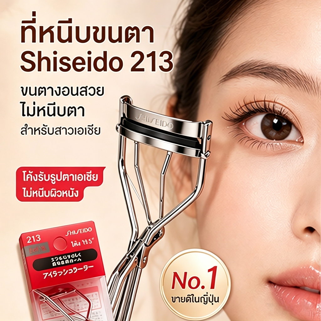 ที่หนีบขนตา Shiseido213 ที่หนีบขนตาญี่ปุ่น ขนตางอนสวย  ที่ดัดขนตาสำหรับมือใหม่ ดูแลขนตา ที่หนีบขนตาสำหรับสาวเอเชีย