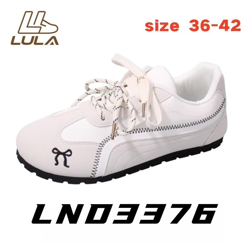 [LND3376] รองเท้าผ้าใบแฟชั่นสำหรับผู้หญิง รองเท้าทรงแบนน่ารัก น้ำหนักเบา ระบายอากาศได้ดี และกันลื่น มีไซส์ 36-42