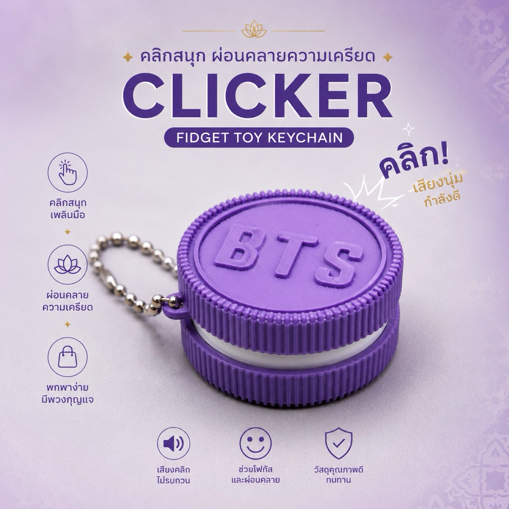 (ส่งไว-กรุงเทพฯ) พวงกุญแจคลิกเกอร์ BTS x Oreo - ของสะสมสำหรับ ARMY ตัวจริง Arirang