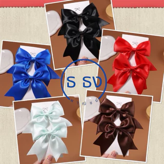 กิ๊บโบว์ติดผมไปโรงเรียน ขนาด 3.5 นิ้ว 1 คู่ 2 ชิ้น ส่งจากไทย