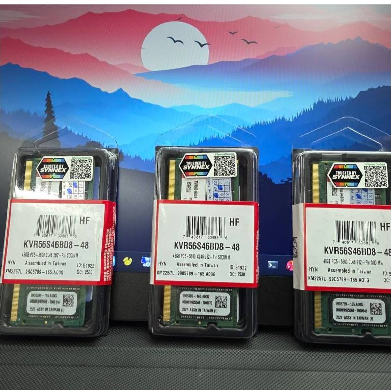 แรมโน้ตบุ๊ค RAM DDR5 48GB 5600 Notebook ของ Kingston RAM 48GB 5600MT/s DDR5 Non-ECC CL46 SODIMM 2Rx8