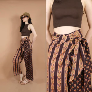 กางเกงขายาว Wrap Pants two colors made by indian cotton กางเกงเลผูกข้างผ้าฝ้ายอินเดีย