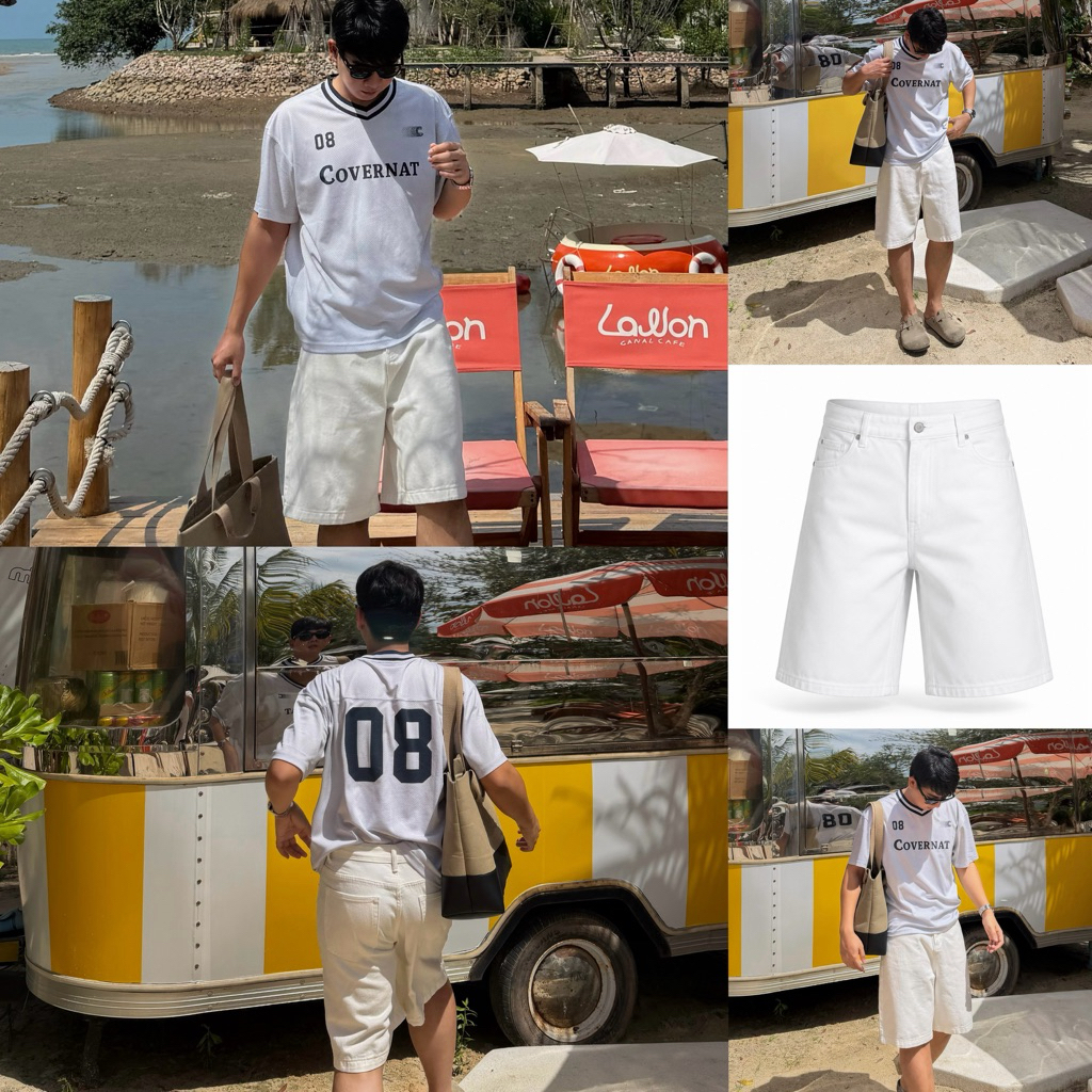 ‼️เปิดขายสินค้าใหม่🍻Jayler Jeans V.3 (สีขาว) กางเกงยีนส์ขาสั้น ทรงเบสิค แมชท์ลุคง่าย เนื้อผ้าคุณภาพด