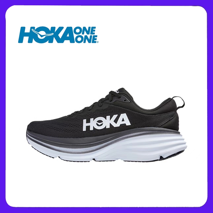 มีสินค้าพร้อมส่งพร้อมกล่อง  Hoka ONE ONE Bondi 8 Sports shoes แฟชั่น รองเท้าลำลอง