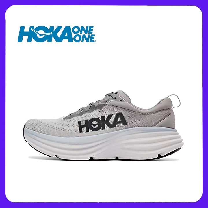 มีสินค้าพร้อมส่งพร้อมกล่อง  Hoka ONE ONE Bondi 8 Sports shoes แฟชั่น รองเท้าลำลอง