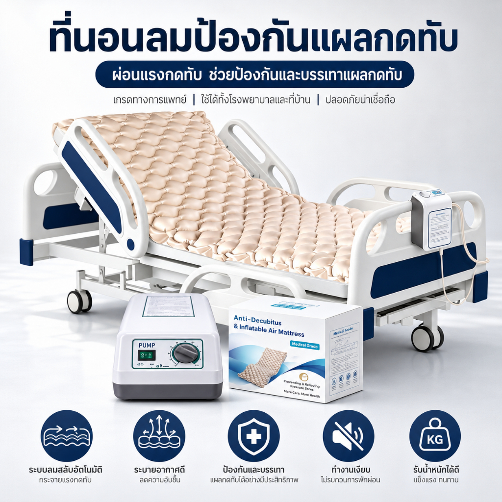 การดูแลที่บ้าน✅ ที่นอนลม ที่นอนรังผึ้ง ที่นอนลมรังผึ้ง ป้องกันแผลกดทับ ผู้ป่วยติดเตียง ที่นอนลมป้องกันกดทับ