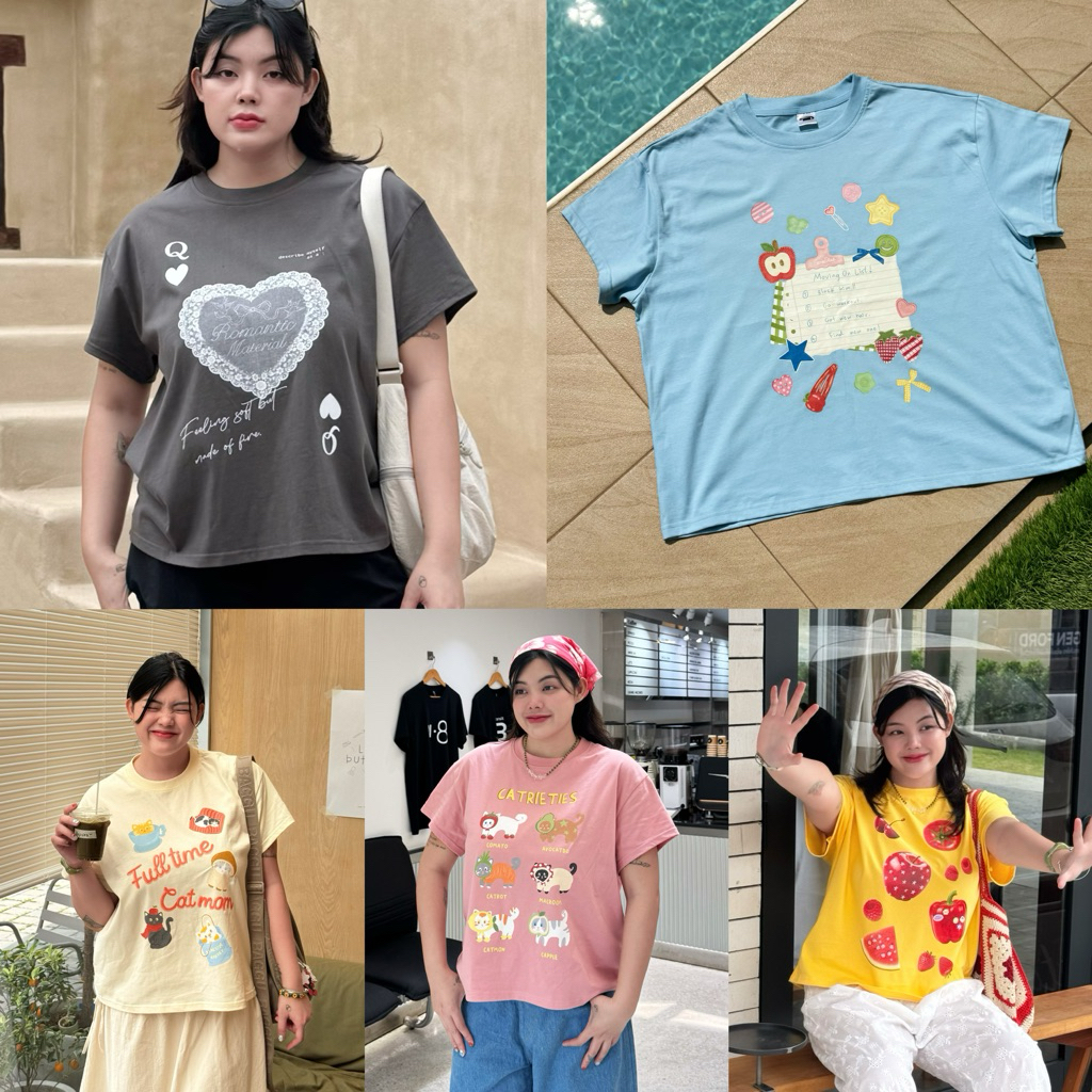 The Samesize loose fit t shirt เสื้อยืดทรงหลวม  ลายวาด ผ้าคอตตอนพรีเมียม