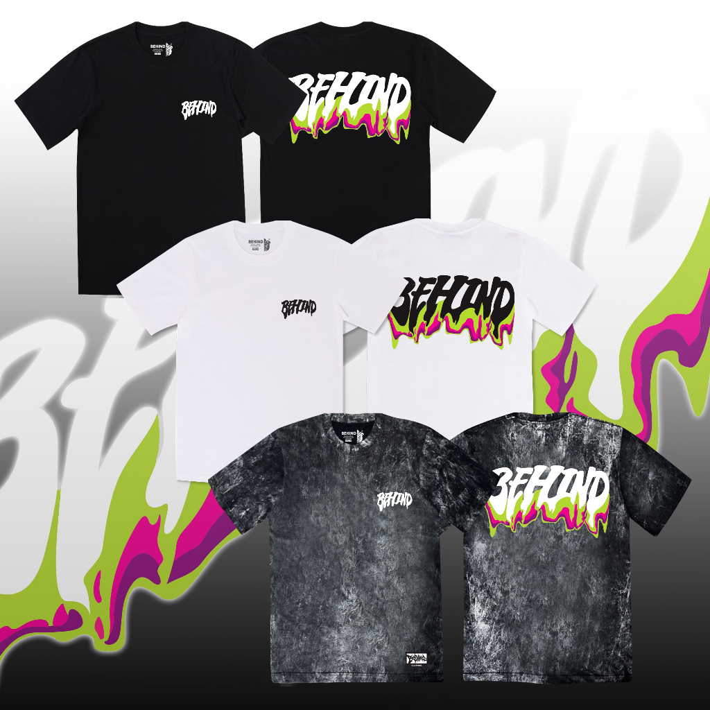 BEHIND เสื้อยืด “ WEIRDWORLD “ แขนสั้น แขนยาว แนวสตรีท Oversize เสื้อยืดชาย หญิง