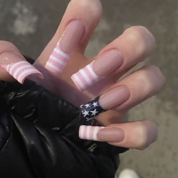 🫧🩷Press on nails | Pink nails design, handmade press on nails (Please message me in chat to change l