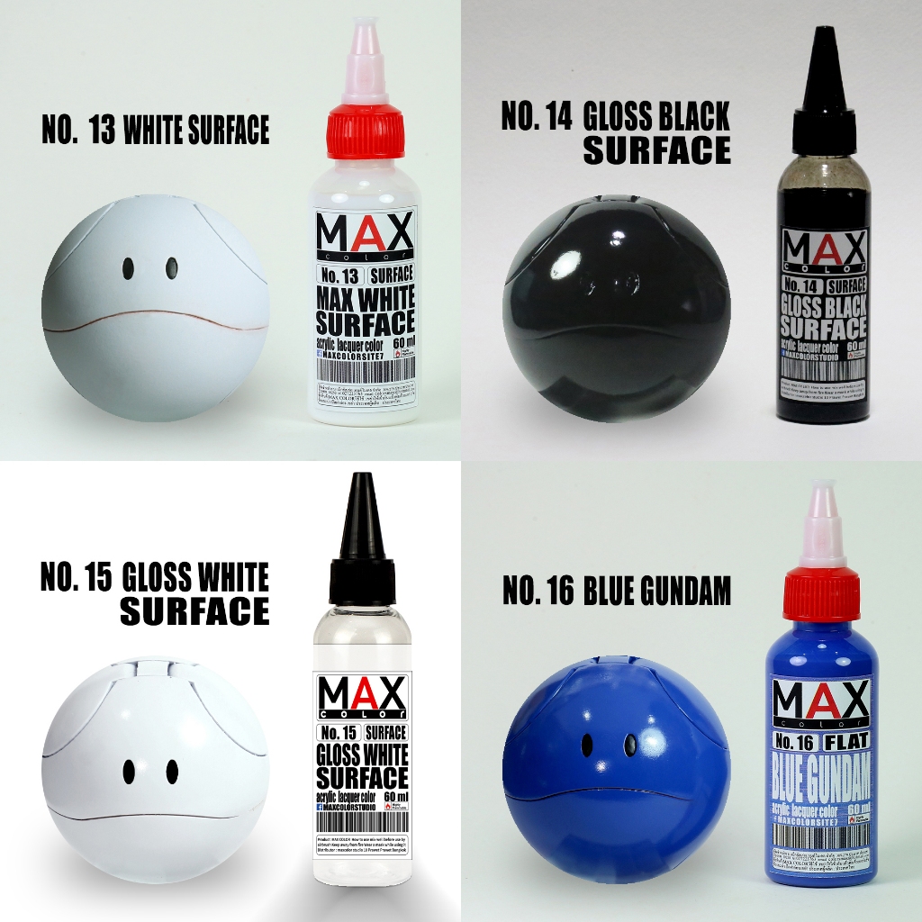 No13-No16 max color สีพ่นโมเดล กันดั้ม รถถัง อาร์ททอย พลาสติกโมเดล สีผสมสำเร็จพร้อมใช้งาน