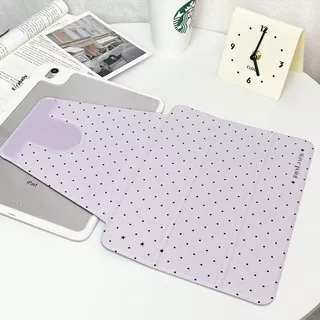 รุ่นใหม่ปี2026 iPad Case，Purple Dot หมุนได้ 720 องศา ขาตั้งพับสามชั้น รองรับ iPad Air 6/5/4/Pro 11 นิ้ว รุ่นที่ 7/8/9