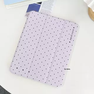 รุ่นใหม่ปี2026 iPad Case，Purple Dot หมุนได้ 720 องศา ขาตั้งพับสามชั้น รองรับ iPad Air 6/5/4/Pro 11 นิ้ว รุ่นที่ 7/8/9