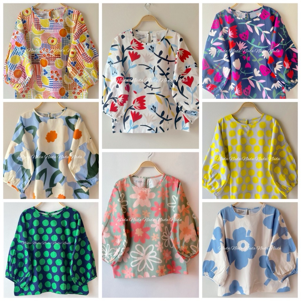 🍒มีหลายลายให้เลือก พร้อมส่ง‼️‼️ New Collection‼️  ‼️NADA112เสื้อคอกลมแขนยาว