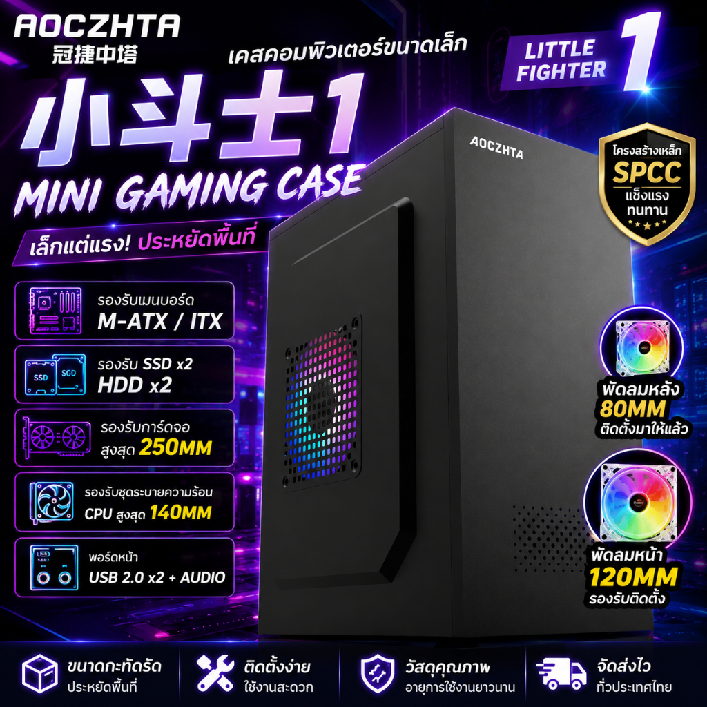 โปรโมชั่นพิเศษจาก AOC สินค้าใหม่: Mini Fighter 1 ผลิตจำนวนจำกัดเพียง 1000 ชิ้น! เคสพีซีขนาดเล็ก, เคสพีซีสำหรับใช้งานในสำ
