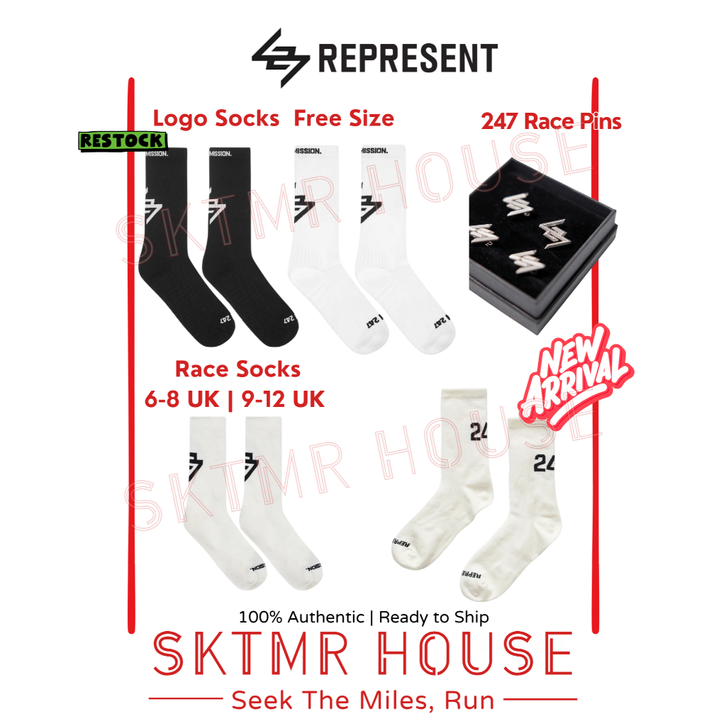[พร้อมส่ง] 247 Represent Logo Socks / Race Socks / ARC Socks | ถุงเท้าวิ่ง ถุงเท้าออกกำลังกาย