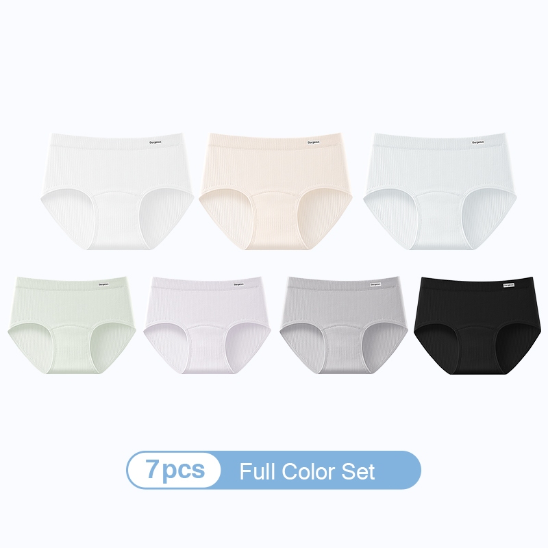 LAVENA กางเกงในผู้หญิง เอวกลาง ผ้าฝ้าย สไตล์แฟชั่น 7 ชิ้น/เซต(7pcs) #0013
