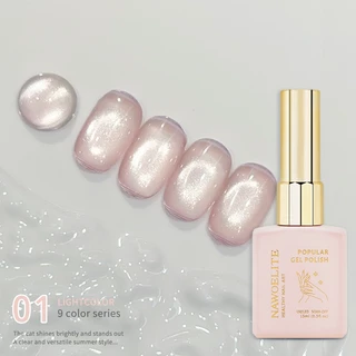 Nawoelite สีทาเล็บ สีทาเล็บเจล cat eye เจลทาเล็บตาแมว LightColor 9 สี เงาใส วาวระยับ สีสวยจัดจ้าน เหมาะกับทุกโอกาส