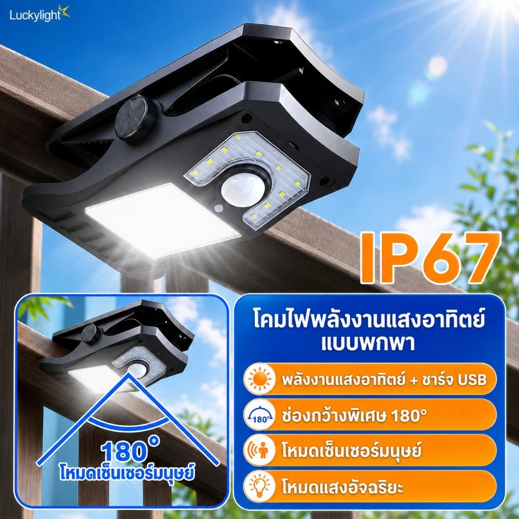 【รับประกัน30ปี】ไฟแคมป์ปิ้ง ไฟโซล่าเซลล์ โคมไฟสนาม 18000W LED โคมไฟพกพา กันน้ำ ป้องกันฟ้าผ่า ไฟไร้สาย โคมไฟฉุกเฉิน